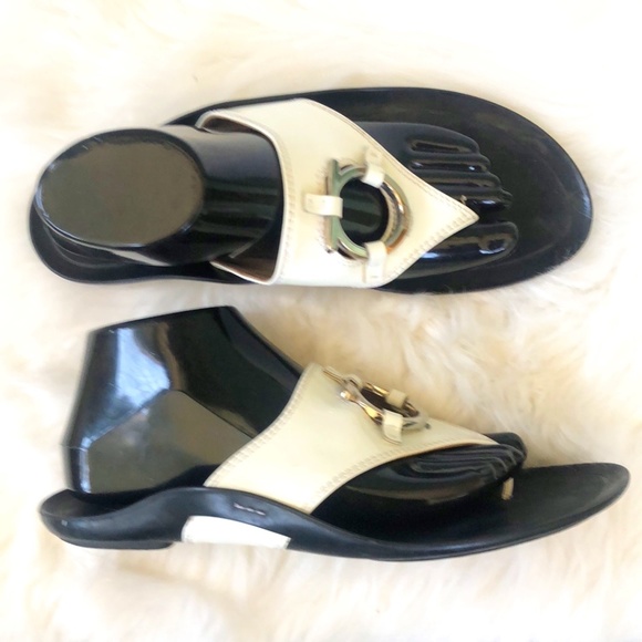 Salvatore Ferragamo White Leather Sandals